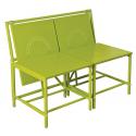 Magic 2-zits metalen tuinbank met klaptafel groen
